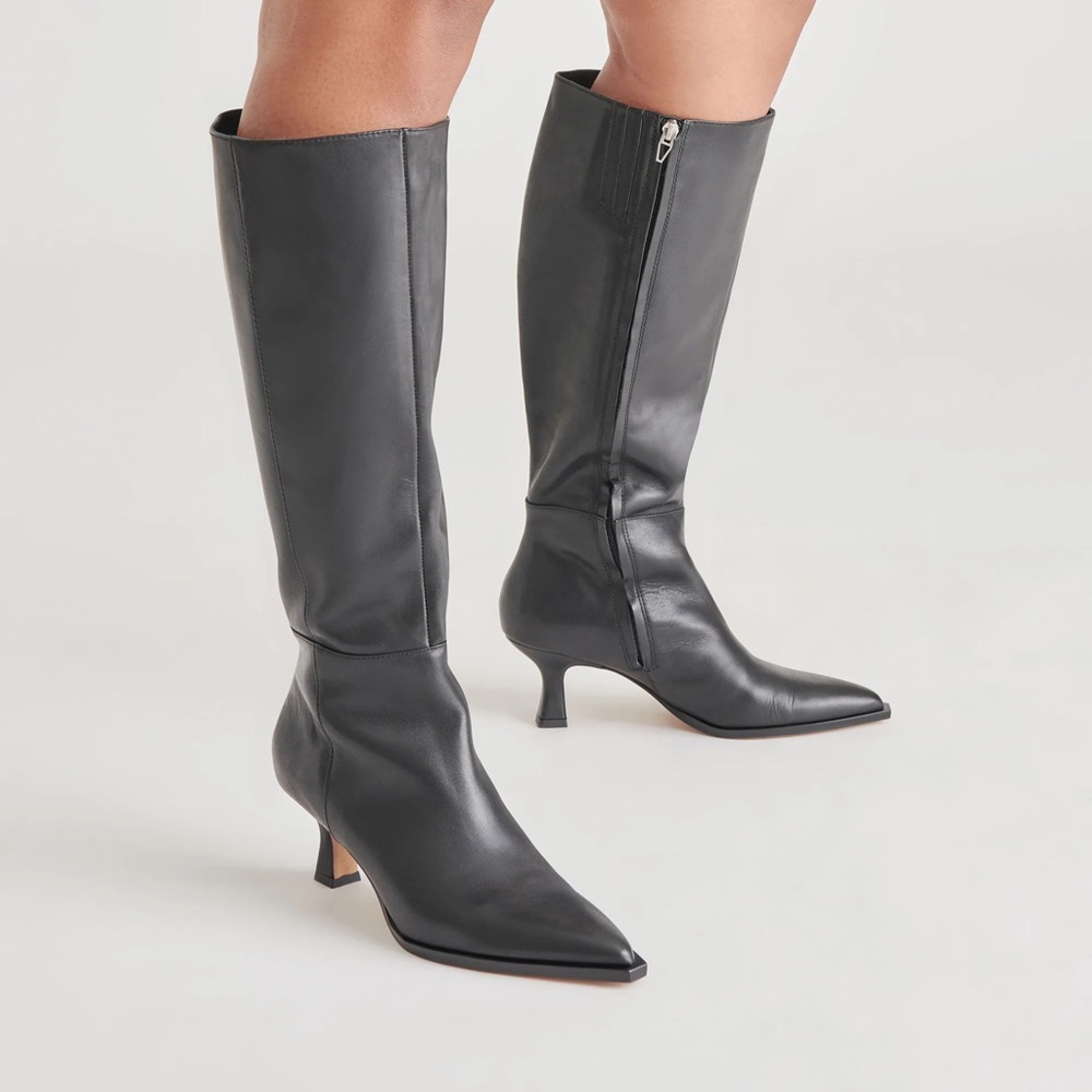 Dolce Vita Black Heeled Boots Auggie Wide calf